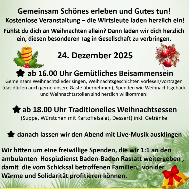 Weihnachten-Gemeinsam statt einsam: